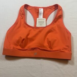 New Fabletics Med Belle Racerback High Impact Sports Bra Orange Moisture-Wicking